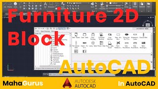 How to Insert Furniture Block in Autocad Furniture 2D Block in Autocad Tutorial [upl. by Yknip643]