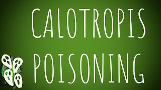 Toxicology Calotropis Poisoning MADE EASY [upl. by Iona]