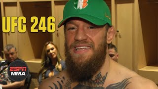 Conor McGregor emotional after Cowboy Cerrone TKO win at UFC 246  ESPN MMA [upl. by Aillil]