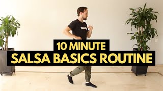 10 Minute Salsa Basic Steps Practice Routine You Can Do Solo at Home [upl. by Aronas]