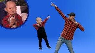 Viral Kid Dancer Liang Liang Teaches Kalen Some Dance Moves [upl. by Dessma]