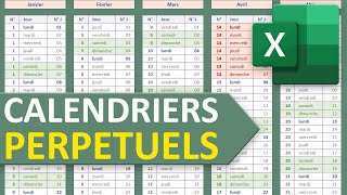 Calendrier annuel et perpétuel avec Excel [upl. by Lenneuq]