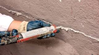 Caulking cracks in stucco use MorFlexx or Quikrete with sand [upl. by Housum152]