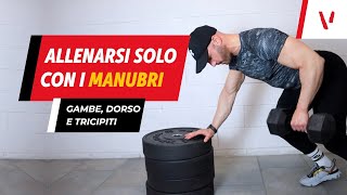 Allenamento manubri tricipiti dorso e gambe [upl. by Aiuqal]