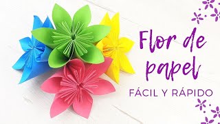 🌸 Cómo hacer una flor de papel fácil y rápido [upl. by Etz]