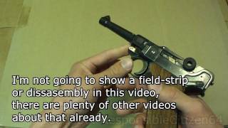 Luger P08 Historic Firearm Features Operation Loading Firing Unloading [upl. by Margo345]