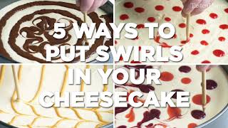 5 Ways to Put Swirl in Your Cheesecake [upl. by Nwahsal977]