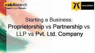 Difference between Proprietorship vs Partnership vs LLP vs Pvt Ltd Company [upl. by Airalav]