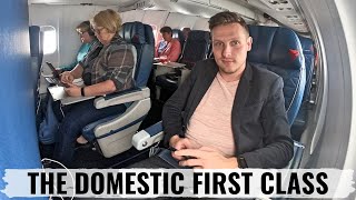 Review DELTA AIR LINES DOMESTIC FIRST CLASS on THE CRJ900 [upl. by Sinnek]