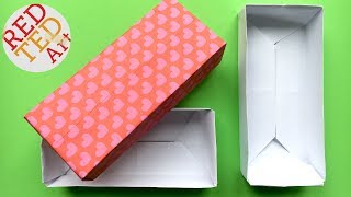 Easy Rectangular Origami Box  Paper Crafts  Crafts Basics [upl. by Jessie]