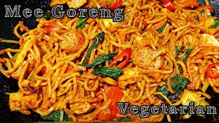 Vegetarian Mee Goreng  Indian Style Spicy Veggie Fried Noodles Recipe Mee Goreng Pedasvegetarian [upl. by Nylynnej]