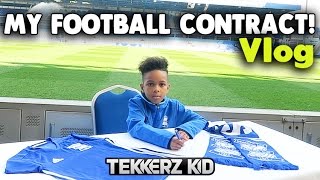 SIGNING MY FIRST FOOTBALL CONTRACT  Typical Saturday Vlog  Tekkerz Kid [upl. by Manella152]