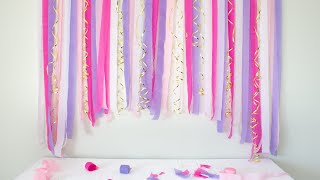 How to Make a Crepe Paper Streamer Party Backdrop [upl. by Anawek]