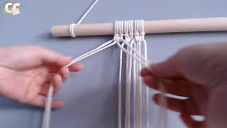 ✂ Makrama podstawy  węzeł płaski tutorial  Macrame basic [upl. by Amyas882]