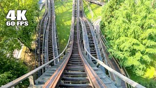 4K AWESOME Phoenix Roller Coaster Front Seat POV Knoebels Amusement Park [upl. by Curley644]