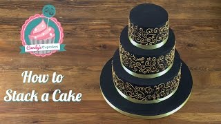 How to Stack a Cake Stacking a Three Tiered Cake [upl. by Ivek]