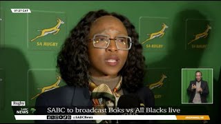 RUGBY  SABC to broadcast Boks vs All Blacks live [upl. by Bowes]