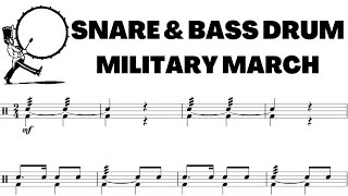 Snare amp Bass Drum MILITARY MARCH in 24  Sight Reading Exercise [upl. by Yeclehc865]