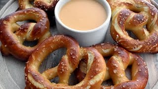 Soft Pretzels With Cheddar Cheese Sauce [upl. by Deeas194]