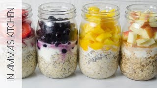 4 Quick amp Easy Overnight Oats Recipes [upl. by Nedyaj358]