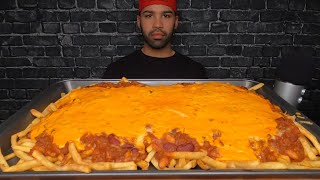 ASMR CHILI CHEESE FRIES MUKBANG [upl. by Drain371]