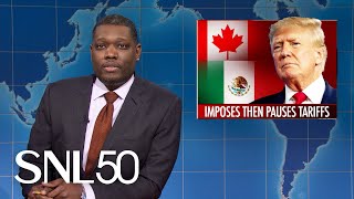 Weekend Update Trump Causes Tariff Confusion Elon Musks SpaceX Starship Explodes  SNL [upl. by Toiboid]