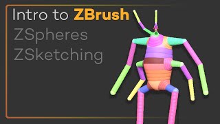 Intro to ZBrush 043  ZSpheres and ZSketching fun ways of creating outside of just polygons [upl. by Studnia]