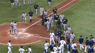 Benches clear after Yanks retaliate after HBP [upl. by Suzy]