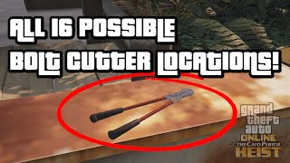 ALL 16 POSSIBLE BOLT CUTTER LOCATIONS FOR CAYO PERICO GATHER INTELSCOPE OUT GTA 5 ONLINE DLC [upl. by Arocat]