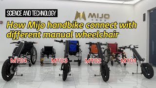 How Mijo handbike connect with different manual wheelchair？ [upl. by Hsitirb35]