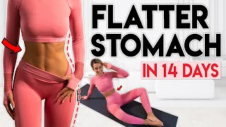 FLATTER STOMACH in 14 Days burn belly fat  10 minute Home Workout [upl. by Sackey]