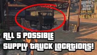 ALL 5 POSSIBLE SUPPLY TRUCK LOCATIONS FOR CAYO PERICO GATHER INTELSCOPE OUT GTA 5 ONLINE DLC [upl. by Aikmat]