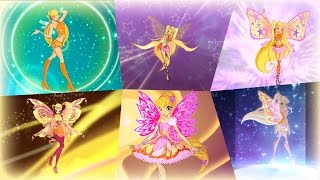 Winx Club  Stella All Full Transformations up to Tynix HD [upl. by Nadine]