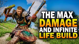 The MAX DAMAGE amp INFINITE LIFE Build You Need To Use Assassins Creed Valhalla Best Weapons [upl. by Enialahs]