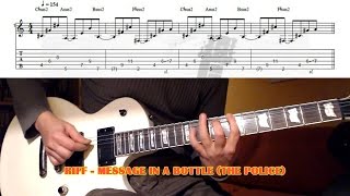 Message In A Bottle RIFF The Police GUITAR LESSON with TAB [upl. by Ajoop]