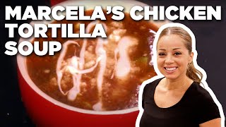 Marcela Valldolids Classic Tortilla Soup  Mexican Made Easy  Food Network [upl. by Mackenie]