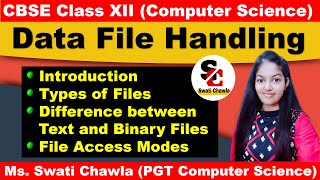 File Handling in Python Class 12  TYPES OF FILES ACCESS MODES  CBSE Class 12 Computer Science [upl. by Rosette994]