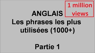 Débutants cours danglais 1000 phrases les plus utilisées  pt1 [upl. by Theall]