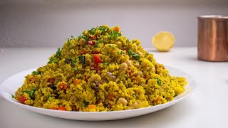 Moroccan Couscous Salad with Chickpeas  Vegan Recipe [upl. by Lundell]