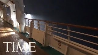 Cruise Ship Battered By Rough Waters Due To Hurricane Michael  TIME [upl. by Ocirnor70]