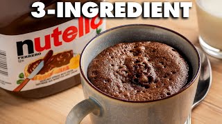 3 Ingredient Nutella Brownies In A Mug Recipe [upl. by Noryk]