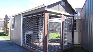 DERKSEN 8X16 DOUBLE DOG KENNEL AT BIG Ws PORTABLE BUILDINGS IN LAFAYETTE LOUISIANA [upl. by Ginder742]