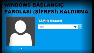 Bilgisayar Açılış parolası kaldırma  Windows 10 Başlangıç Şifresini Parola Kaldırma [upl. by Edieh]