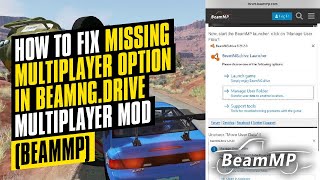 How to fix missing Multiplayer option in BeamNGdrive Multiplayer Mod BeamMP [upl. by Cleave]