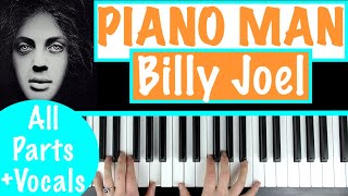 How to play PIANO MAN  Billy Joel Piano Tutorial Chords Accompaniment [upl. by Lorollas]