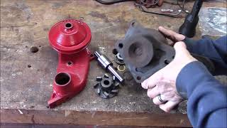 4953 Ford Flathead water pump rebuild [upl. by Felicie189]