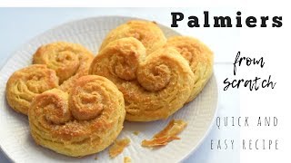 How to make elephant ear pastry  PALMIER COOKIES  Easy elephant ear recipe [upl. by Lebiralc328]