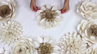 DIY Paper Flower Tutorial  My Wedding Backdrop Flowers  Template 5 [upl. by Jacobba]