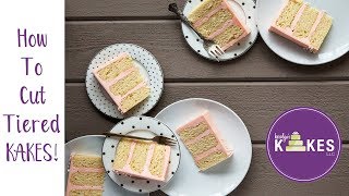 How to Cut Tiered Cakes  Karolyns Kakes [upl. by Welby]