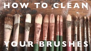 Art Materials  How to Clean Your Paint Brushes [upl. by Azilanna250]